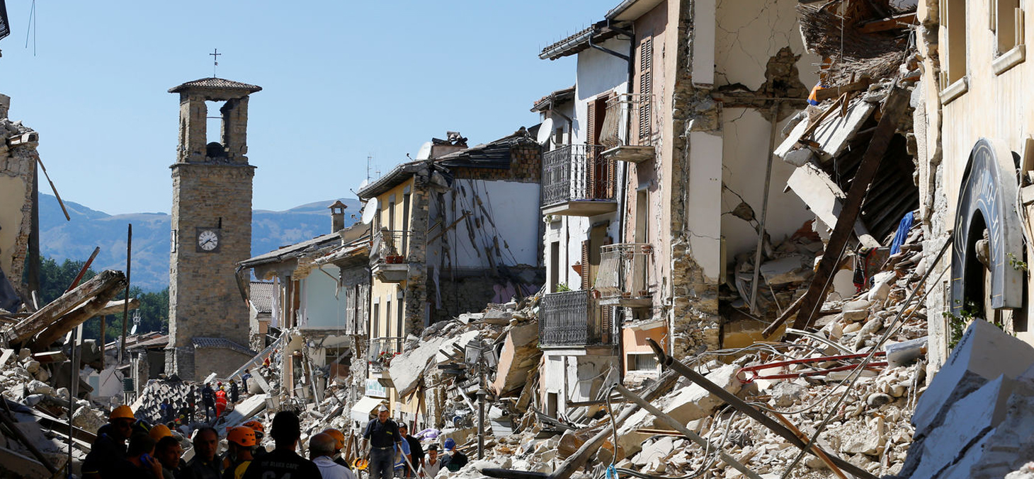 Amatrice in central Italy after the 6.2 earthquake that killed at least 252 people © Stefano Rellandini/Reuters