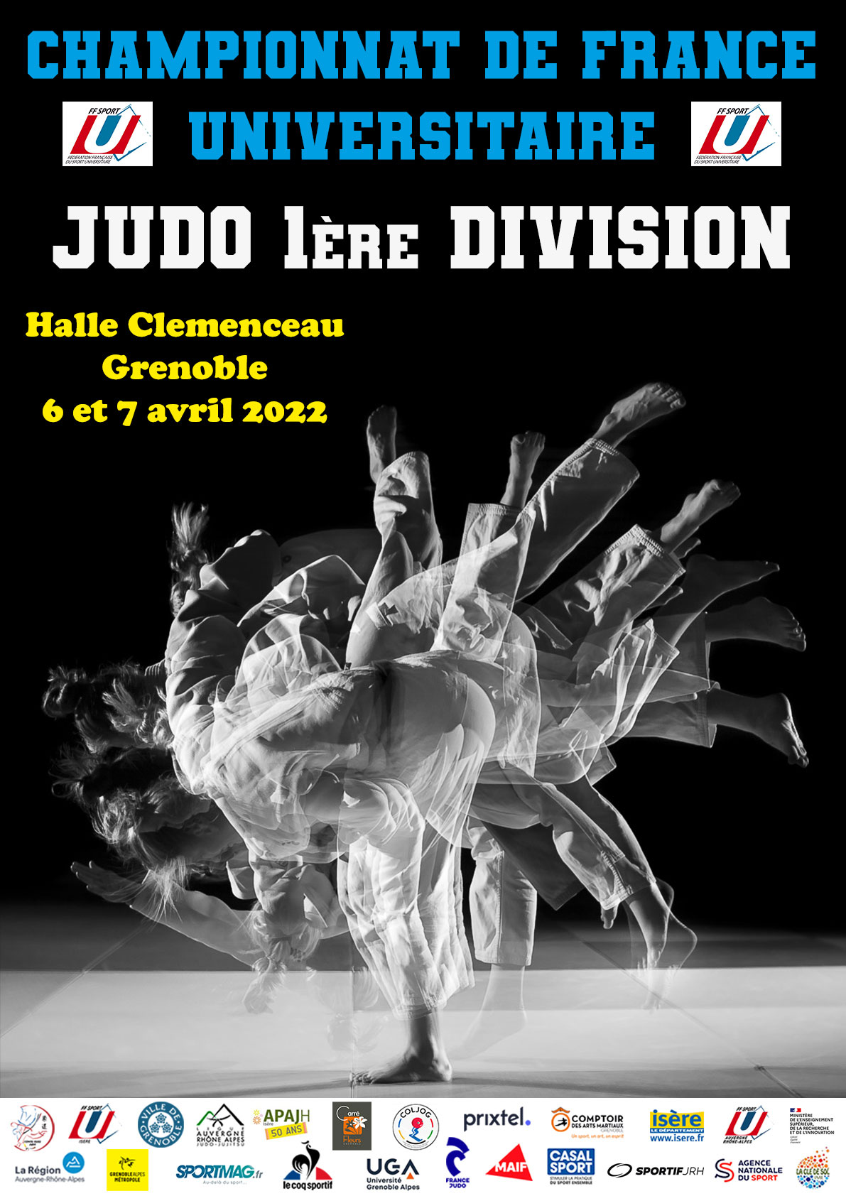 Affiche du championnat de France universitaire de judo 2022