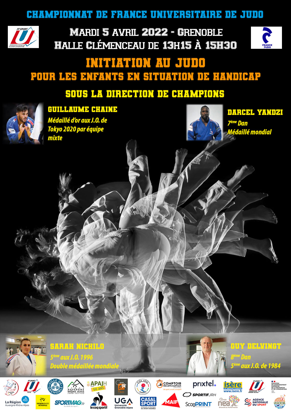 Affiche initiation au judo pour les enfants en situation de handicap