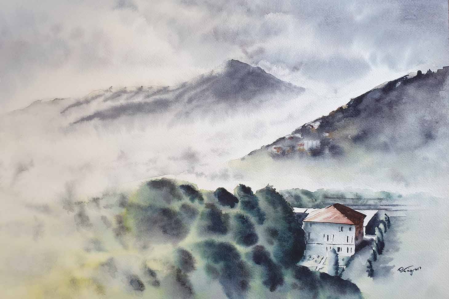 Aquarelle du Jardin Dominique Villars ©Philippe Verignon