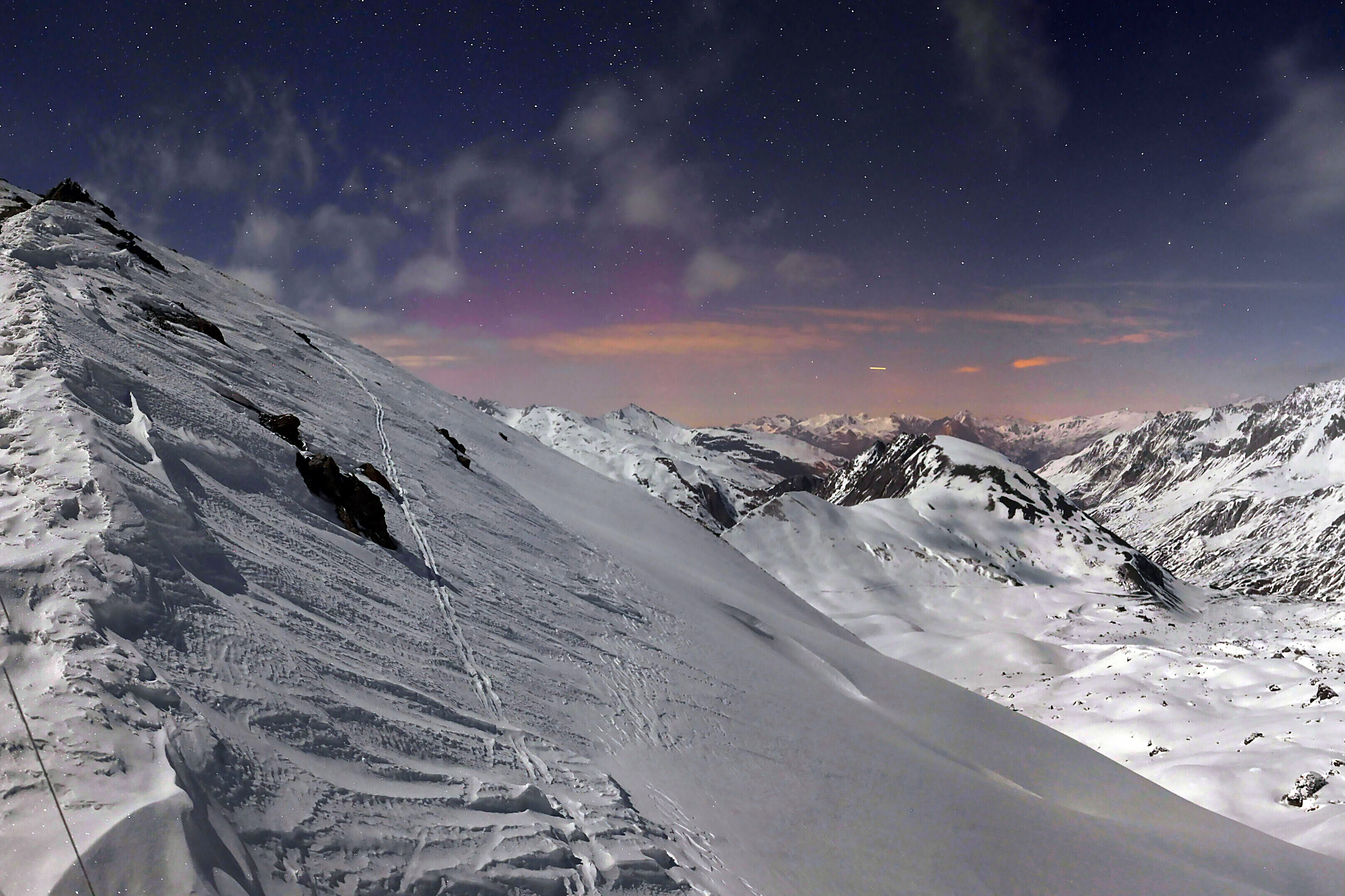 aurore boréale, webcam du galibier, le 27.02.2023