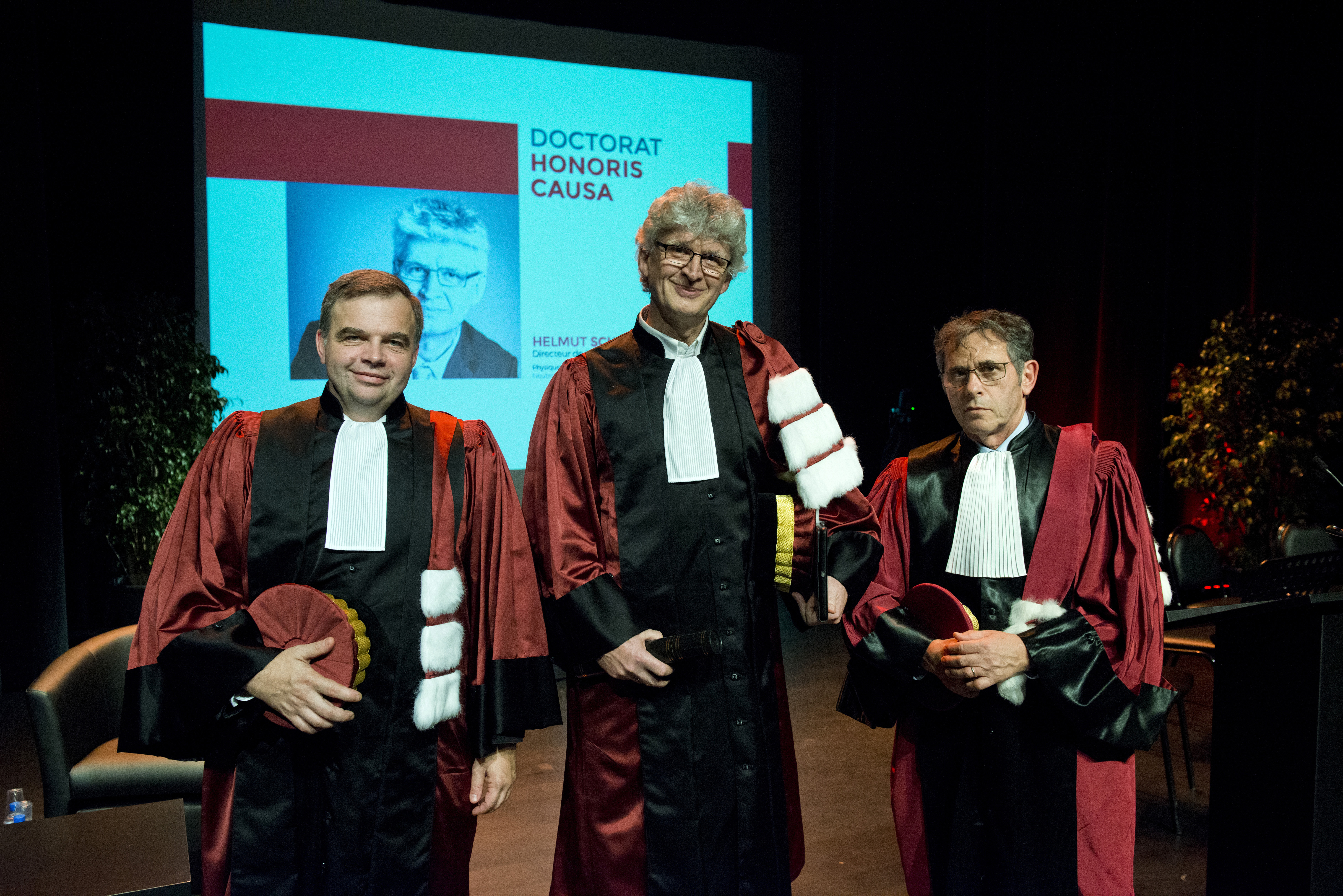 Helmut Schober entouré de son parrain, Konstantin Protassov et du président de l’UGA Helmut Schober entouré de son parrain, Konstantin Protassov et du président de l’UGA