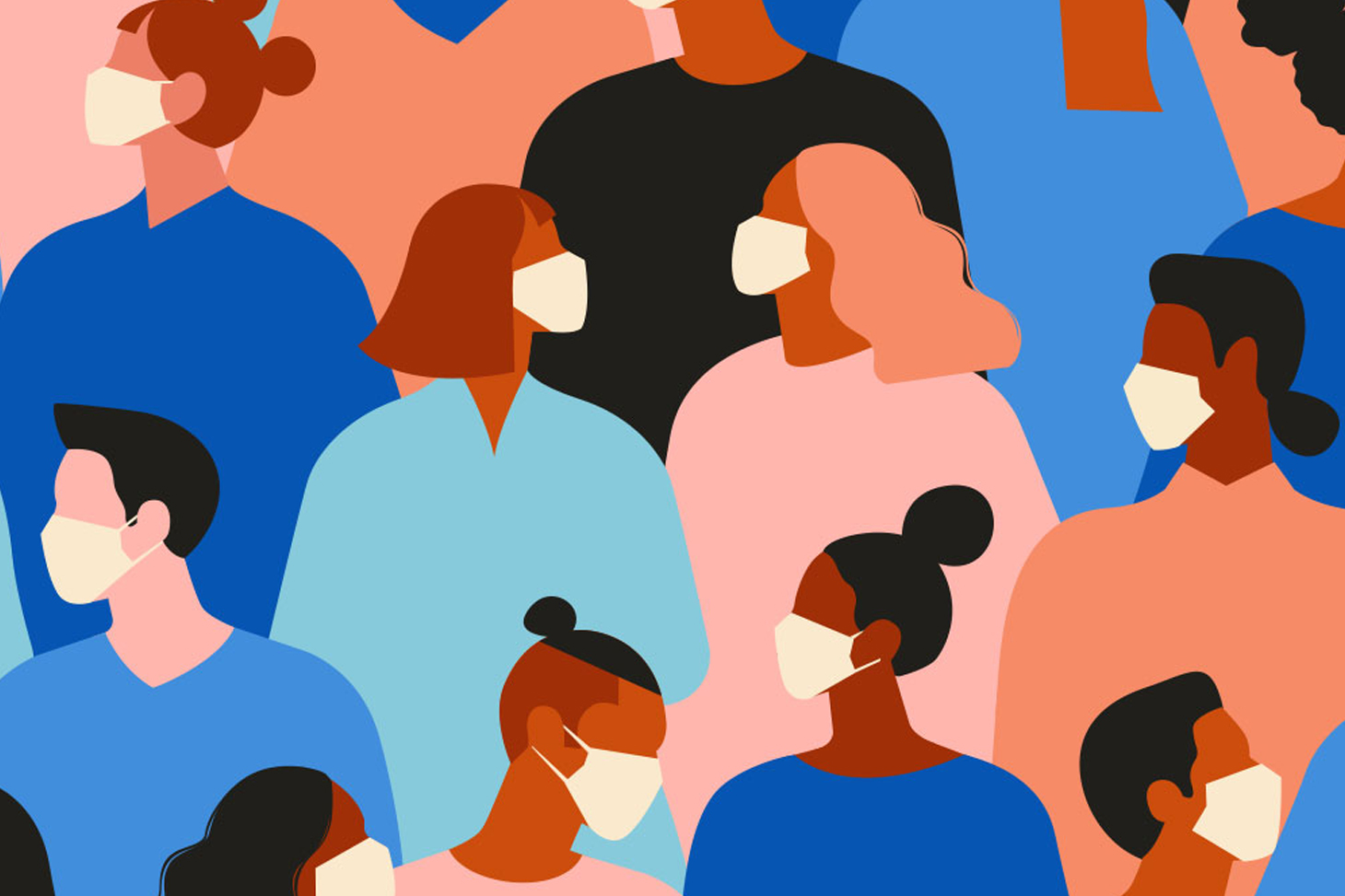 Des personnes masquées