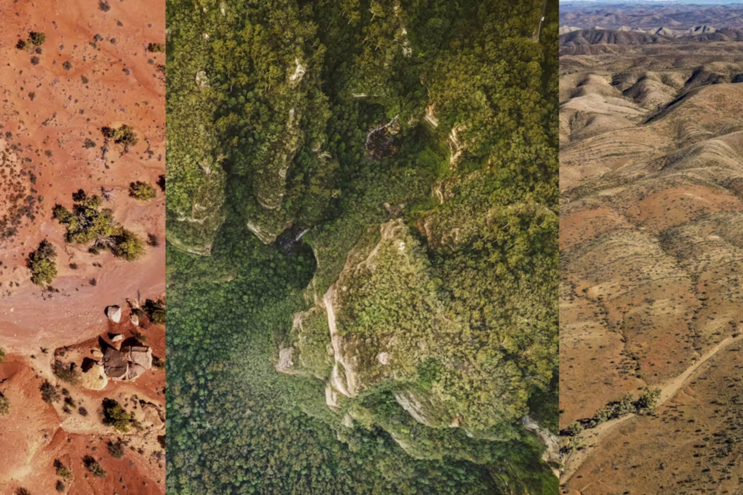 Examples of Australian landscapes. Unsplash
