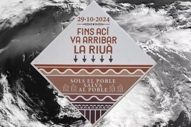 La mosaïque de Michael Barros avec, en fond, une photographie satellite de l’Espagne (octobre 2024). Michael Barros/Modis Land Rapid Response Team/NASA GSFC , Fourni par l'auteur