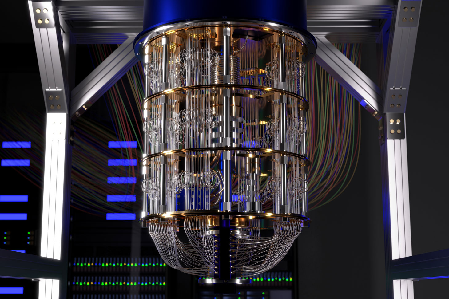 Illustration 3D d'un ordinateur quantique © Shutterstock