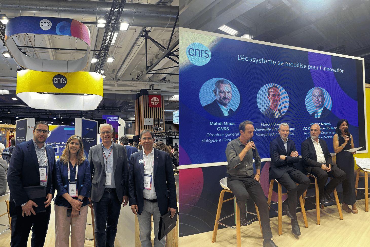 Photo du stand CNRS et de la table ronde 