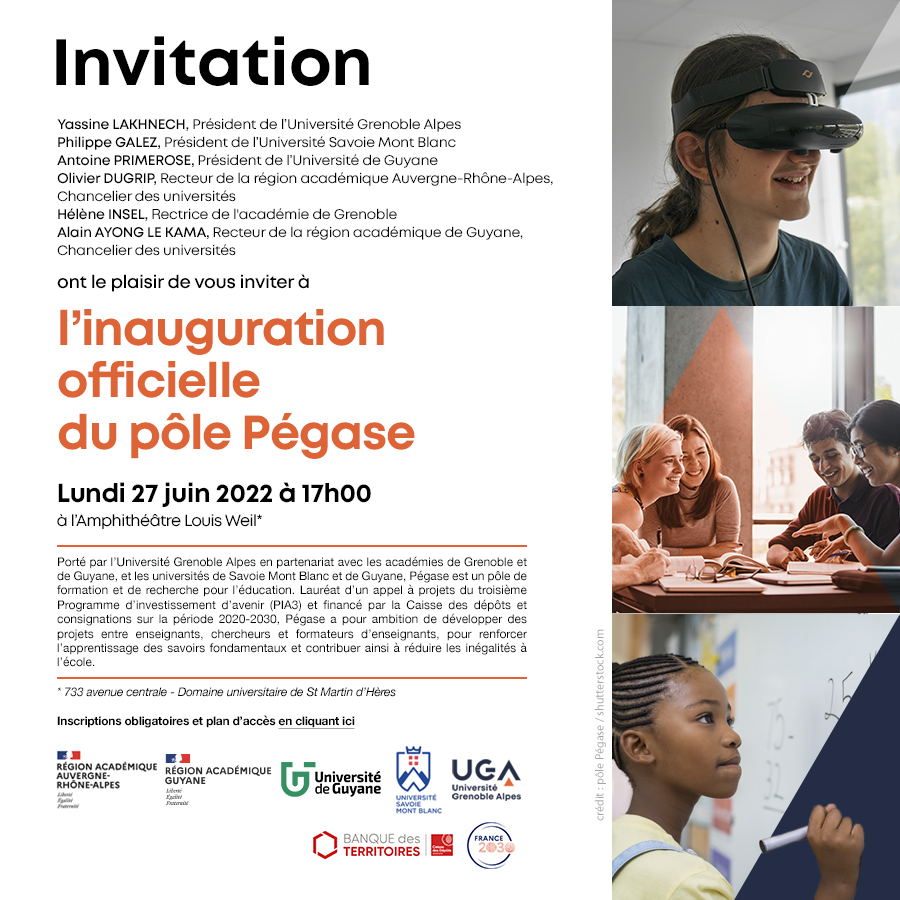 Inscription à l’inauguration officielle du pôle Pégase