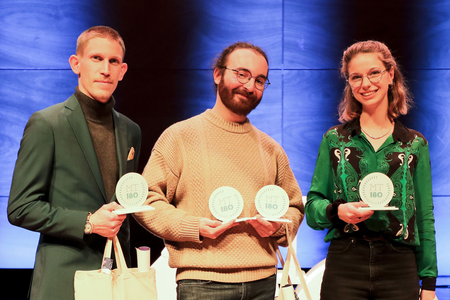 Pierre-Yves Bloch (3e Prix), Paul Garcia (2e Prix et Prix du public) et Émilie Boucher (1er prix) © Thierry Morturier - UGA