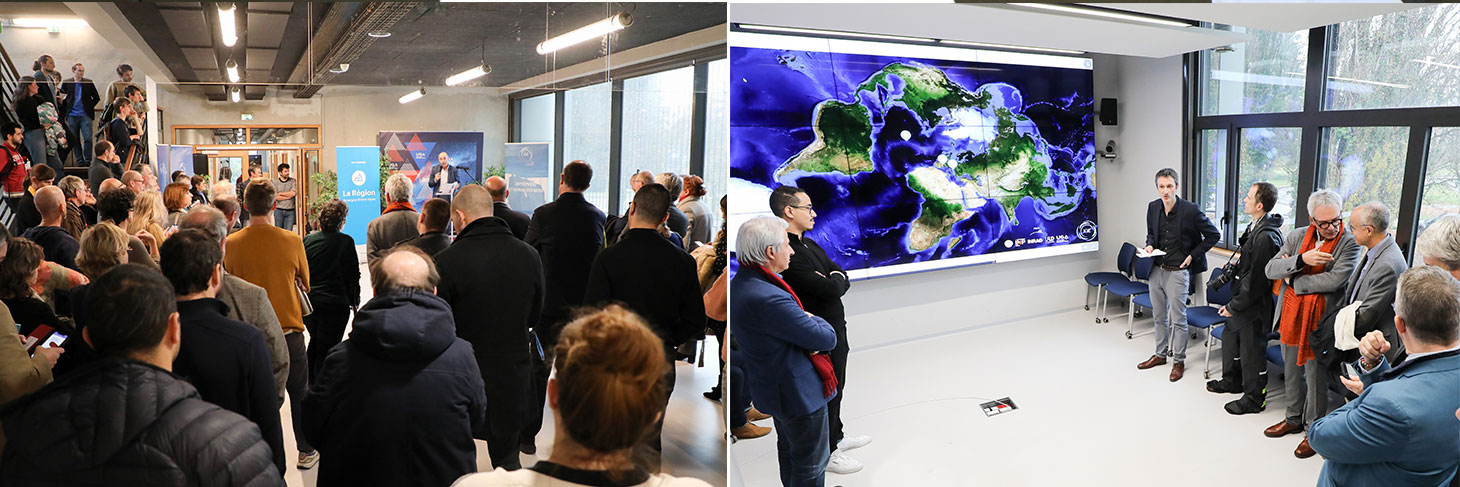 discours et visites lors de l'inauguration de la Maiosn Climat Planète