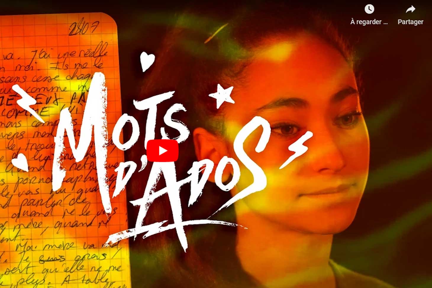 Un partenariat avec la websérie Mots d'Ados réalisée par Irvin Anneix au sein de la société Narratives