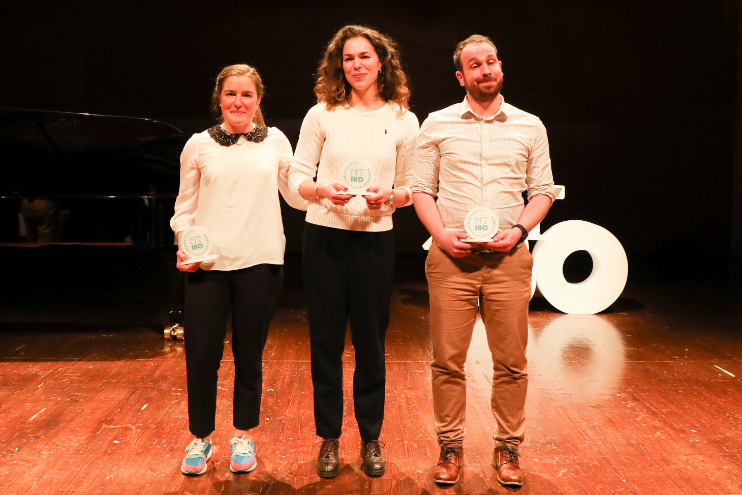 Alphanie Midelet (2e prix du jury et prix du public), Clara Laborie (1er prix du jury) et Alexandre Vandeponseele (3e prix du jury) © Thierry Morturier/UGA 