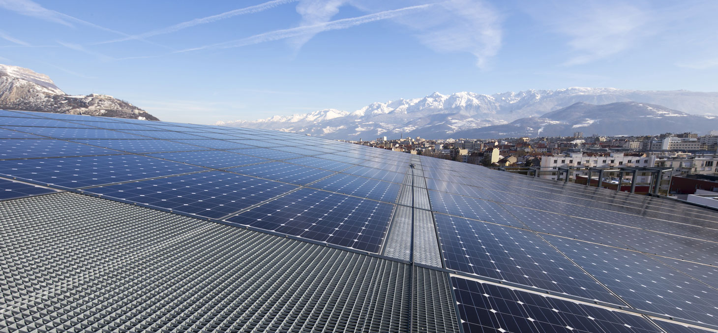 Vue sur l’une des centrales photovoltaïques de GEG © Olivier Morin