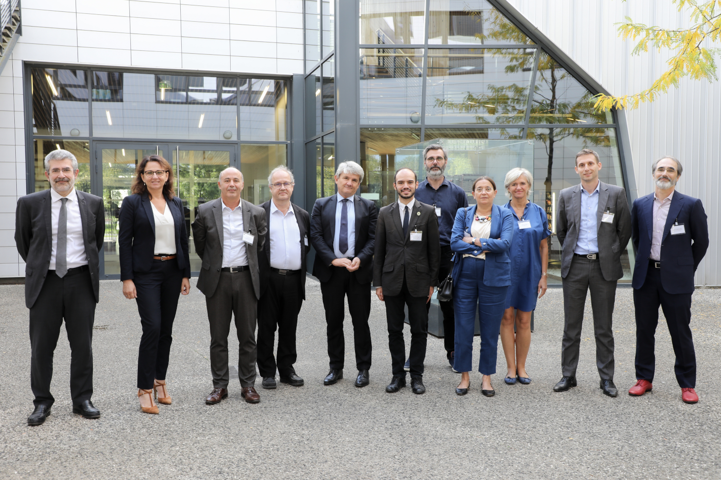 De gauche à droite - Bruno SPORTISSE, Président-Directeur général d’Inria, Estelle IACONA, Présidente de l’Université Paris-Saclay, Yassine LAKHNECH, Président de l’Université Grenoble Alpes, Pierre Benech, Administrateur général de Grenoble INP - UGA, Ga