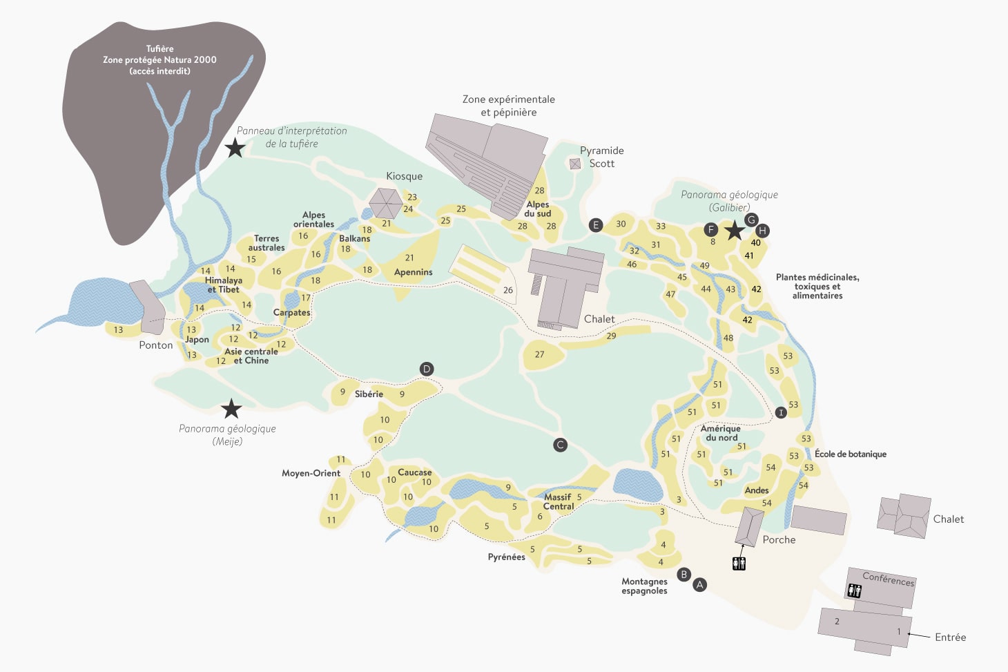 plan du jardin du Lautaret