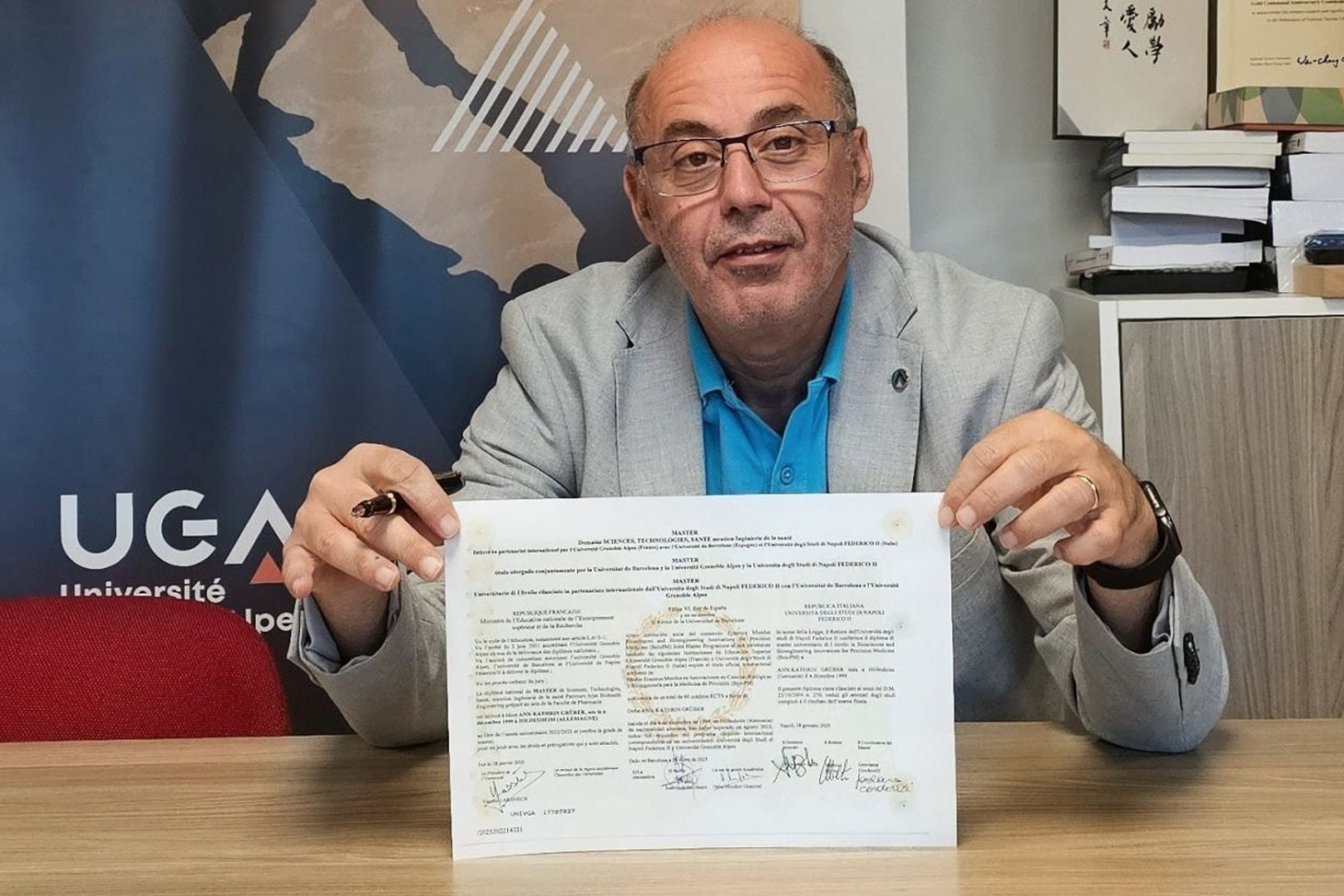 Signing of the final joint degree by Yassine Lakhnech, President of Université Grenoble Alpes, June 2026