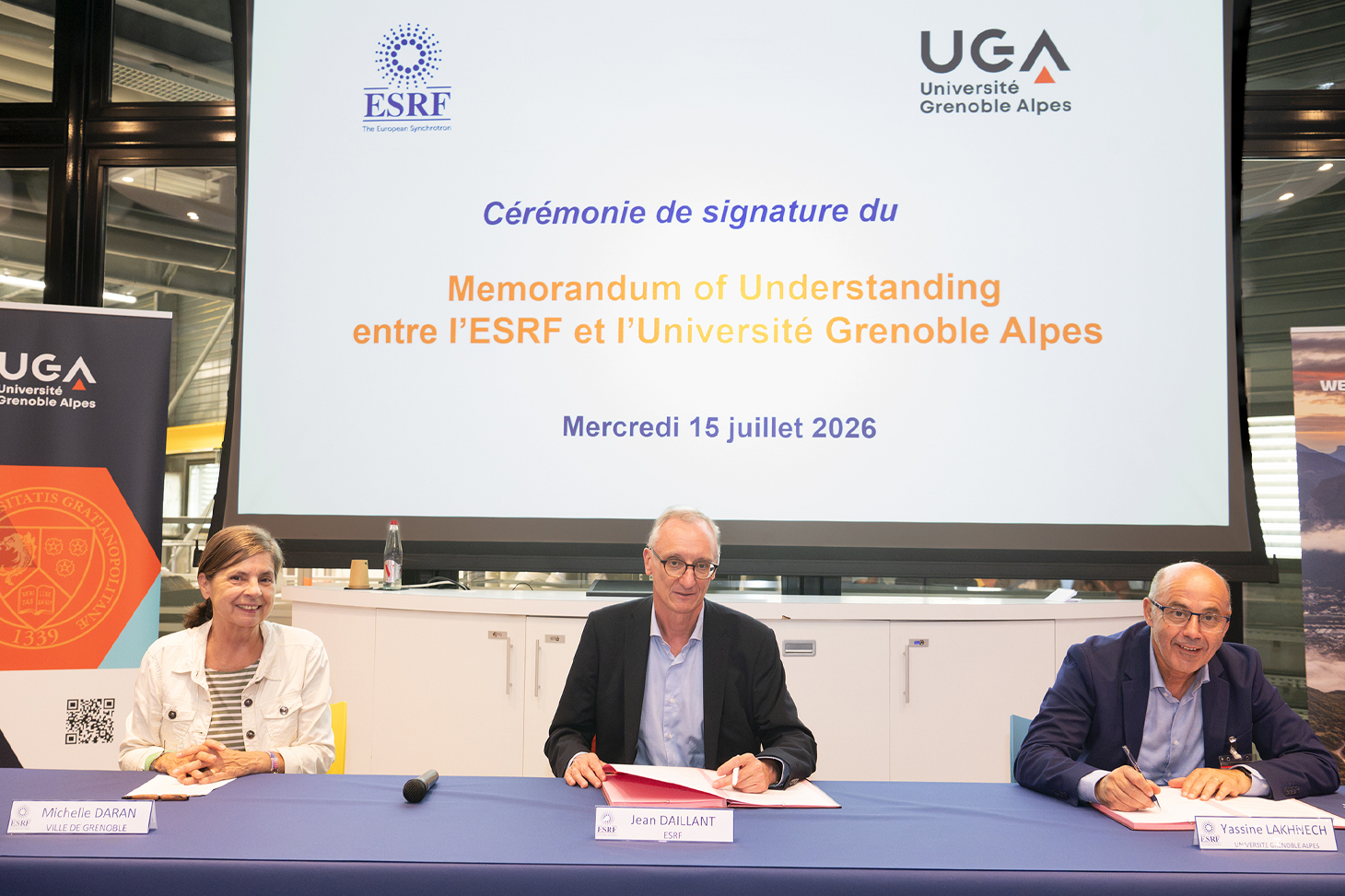Signature du Memorandum of understanding ESRF - UGA, le 15 juillet 2026