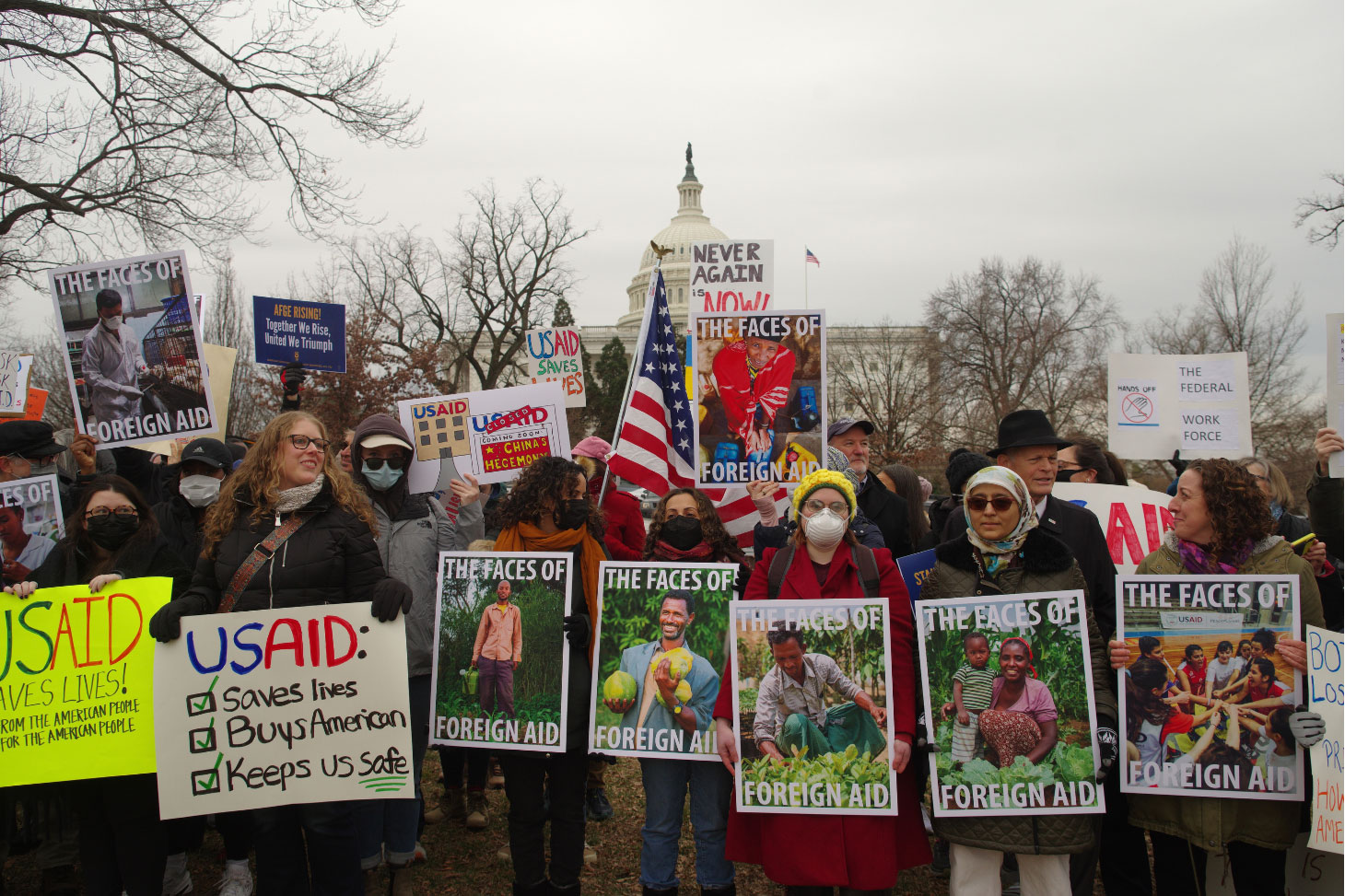 People demonstrate in support of USAID in front of the US Capitol in Washington on February 5, 2025. Shutterstock