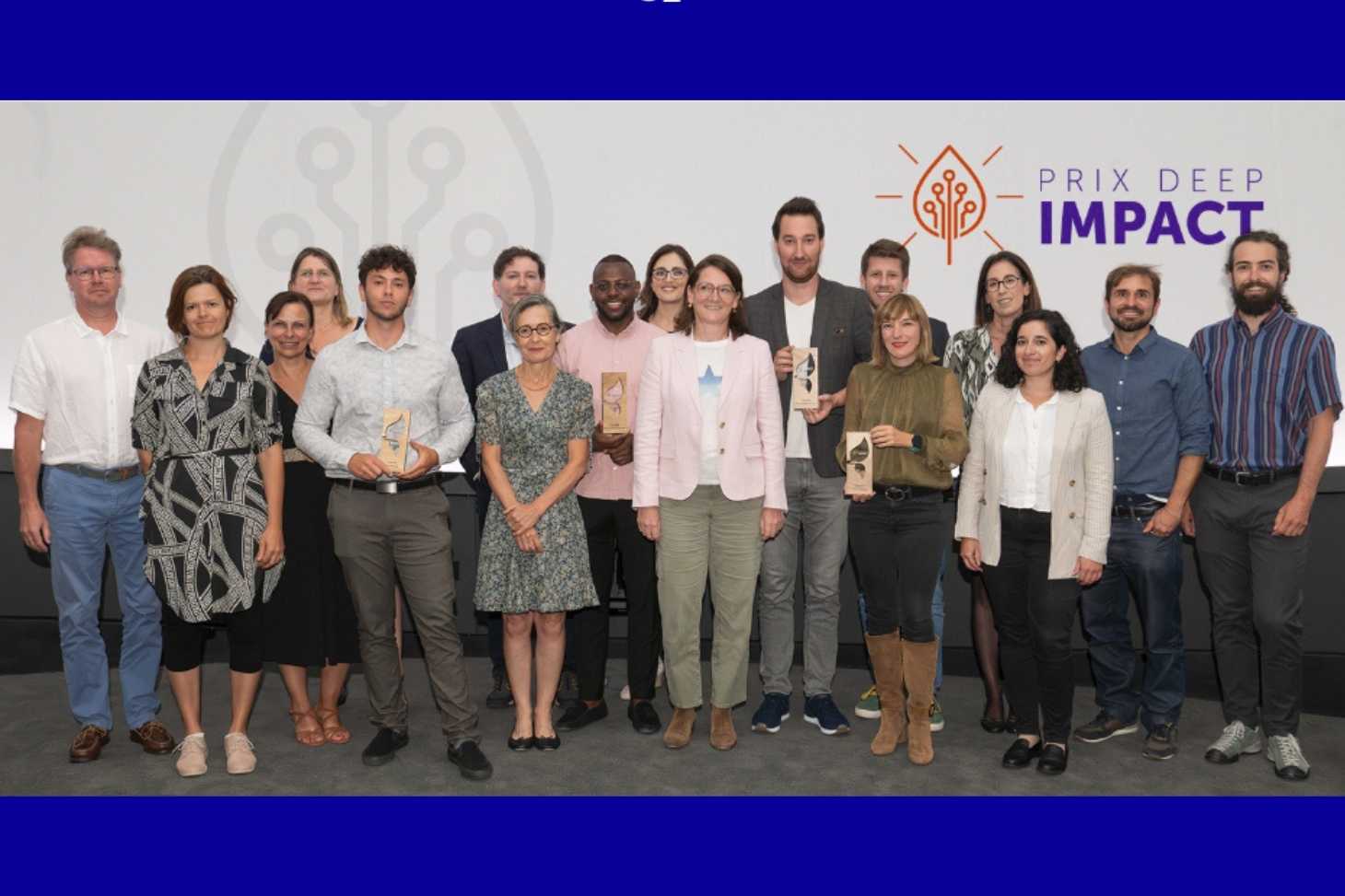 De gauche à droite : Philippe Broun, INRIA, Cindy Liotard​, CEA, Valérie Martinez, INRIA, Véronique Souverain, Linksium, Rio Darold, Vergora , Arthur Keller, conférencier invité, Gaëlle Calvary, coordinatrice du PUI Grenoble Alpes porté par l’UGA, Christi